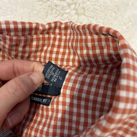 Ralph Lauren Mens Shirt Button Down Orange White Plaid Long Sleeve Size XXL - Picture 6 of 7